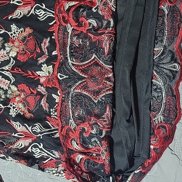 Reba long sleeve embroidered sheer‎ blouse size medium nwt - Picture 10 of 12